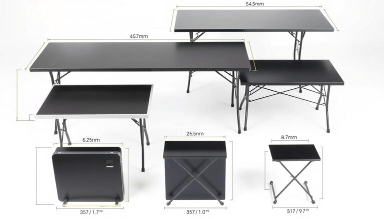 folding table dimensions