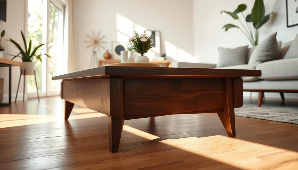 mid-century walnut coffee table