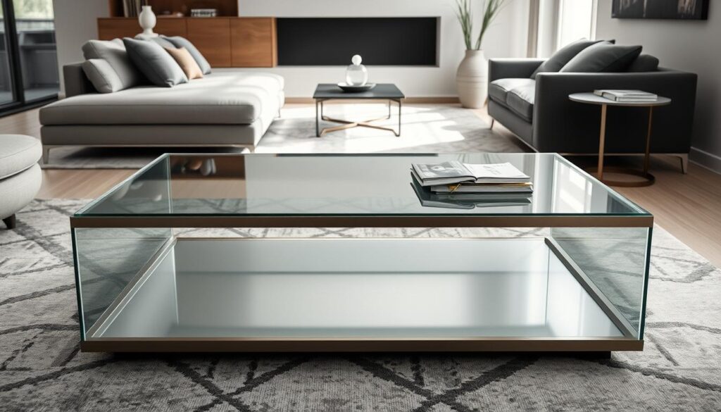 minimalist glass coffee tables