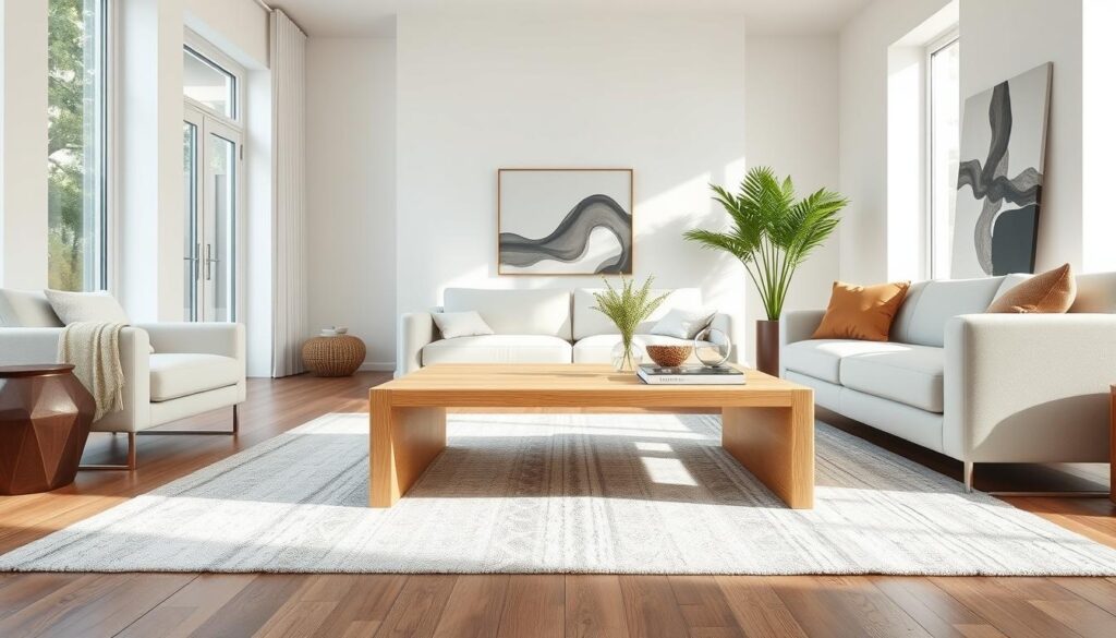 modern white oak coffee table