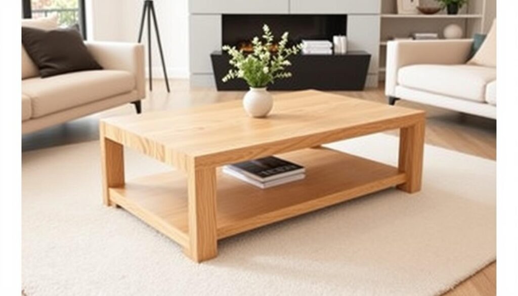 modern white oak coffee table