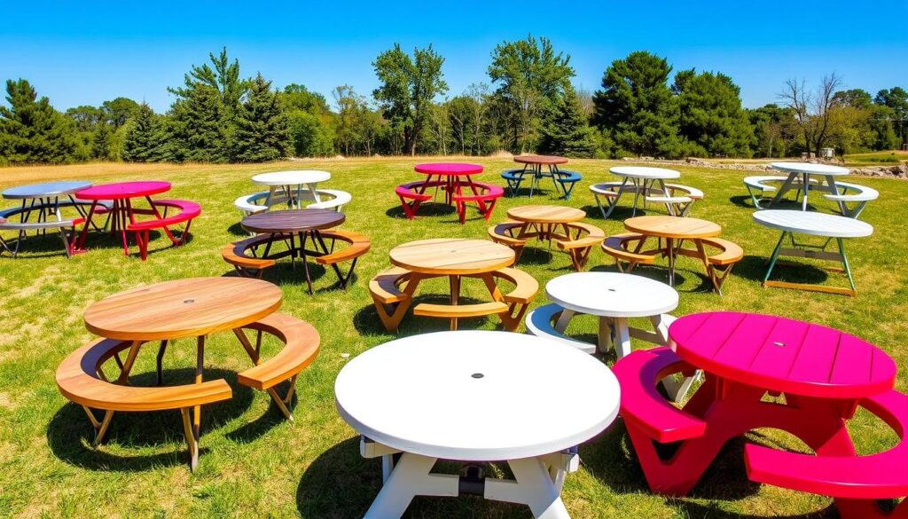 picnic tables