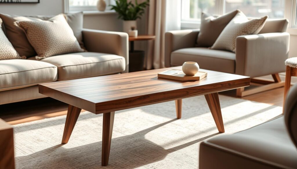 small walnut coffee table