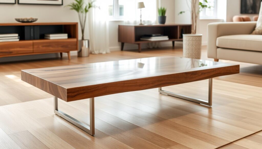 walnut coffee table features