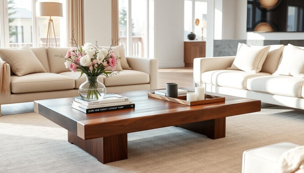 walnut coffee table styling