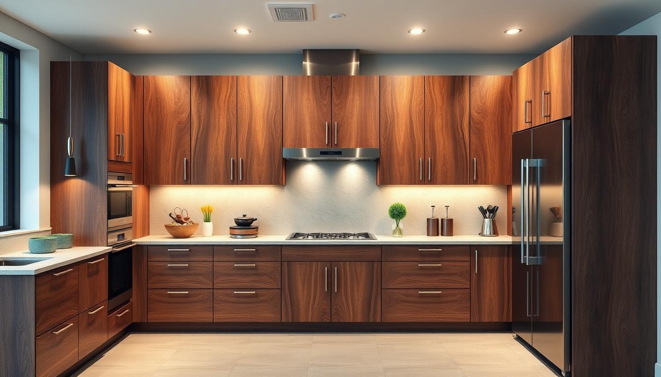 Walnut kitchen cabinets