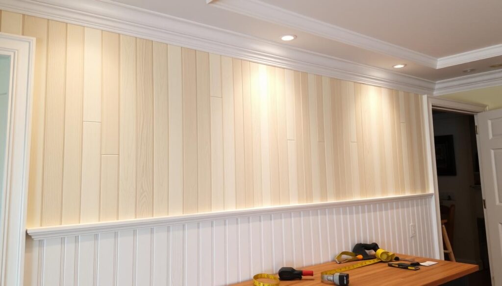 beadboard half wall installation