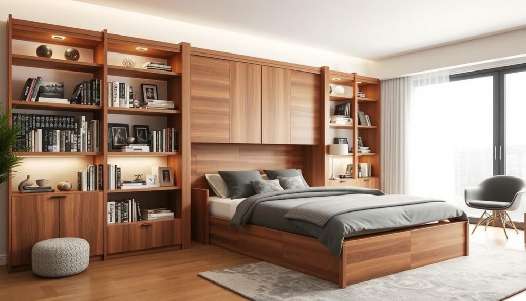 bookshelf murphy bed