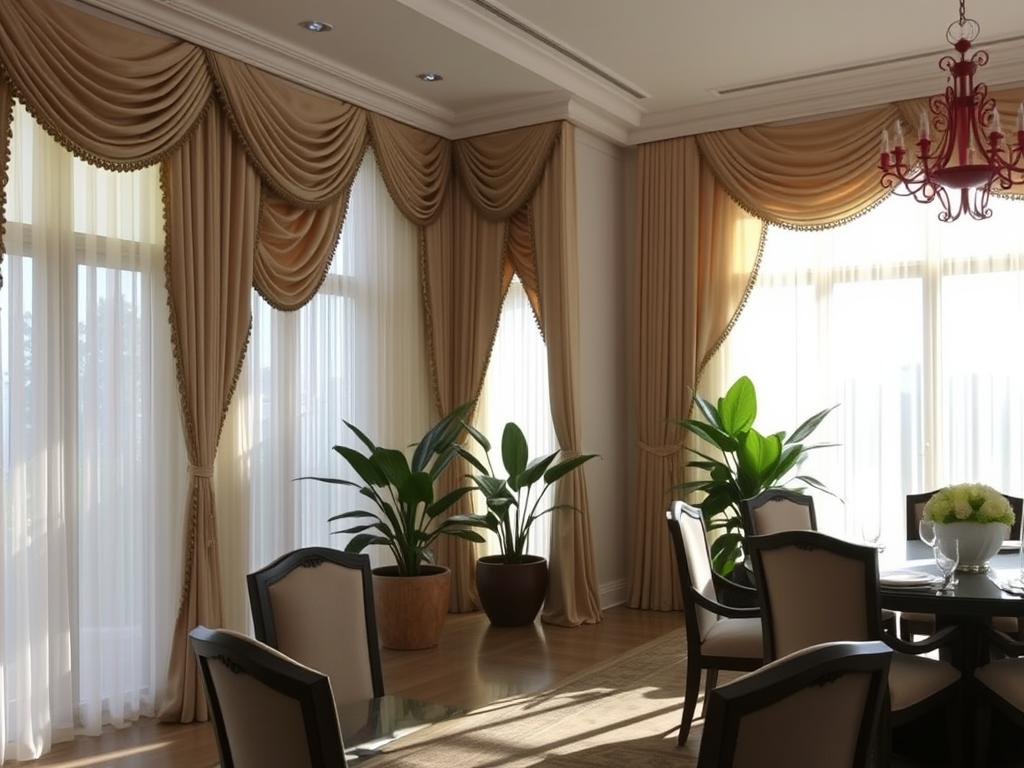 elegant dining room window treatments