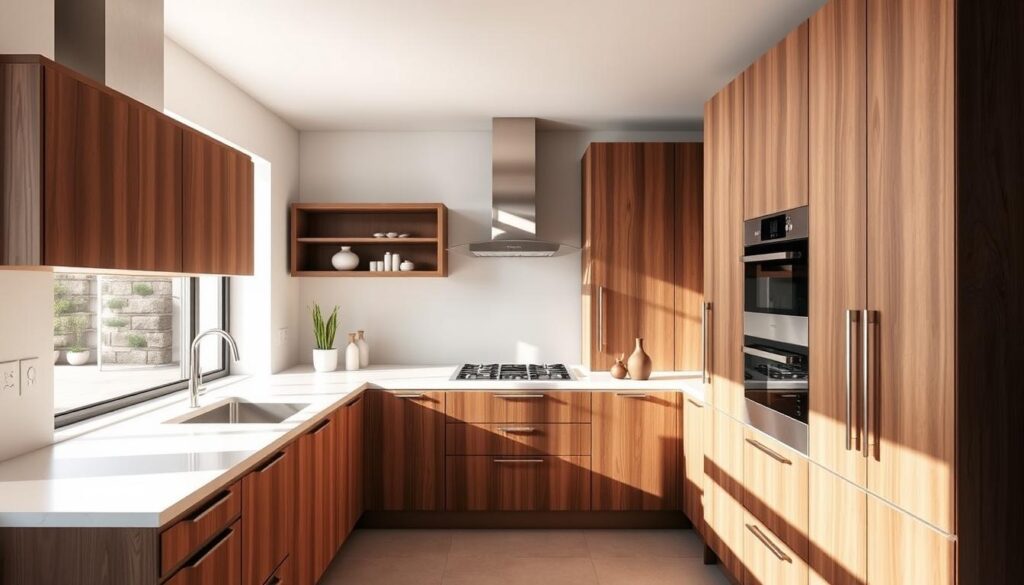 modern walnut cabinets