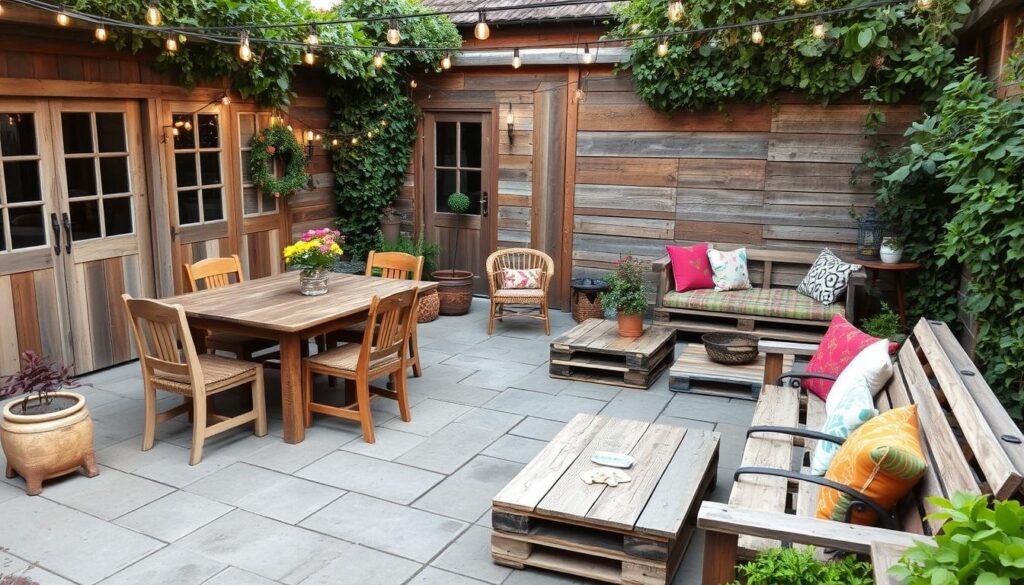 reclaimed materials outdoor space