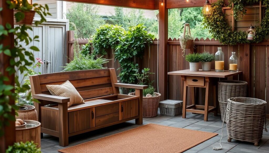 rustic patio storage