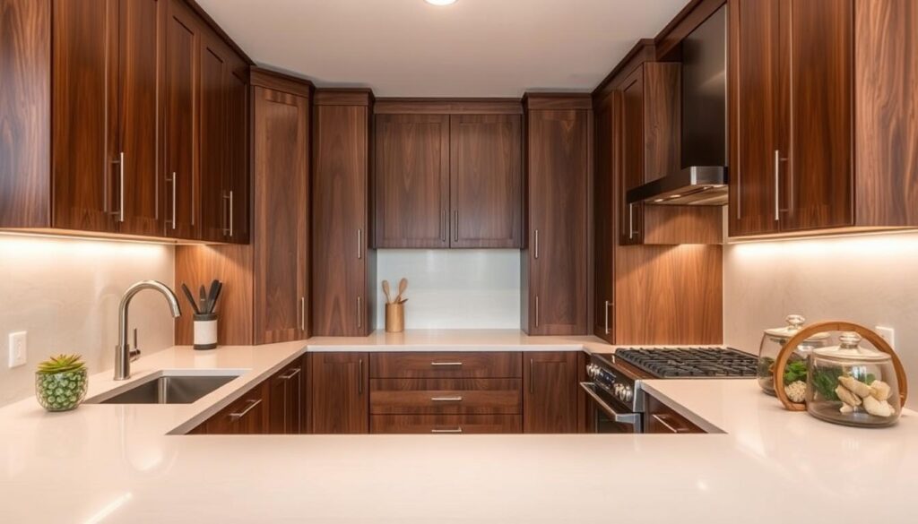 walnut cabinets