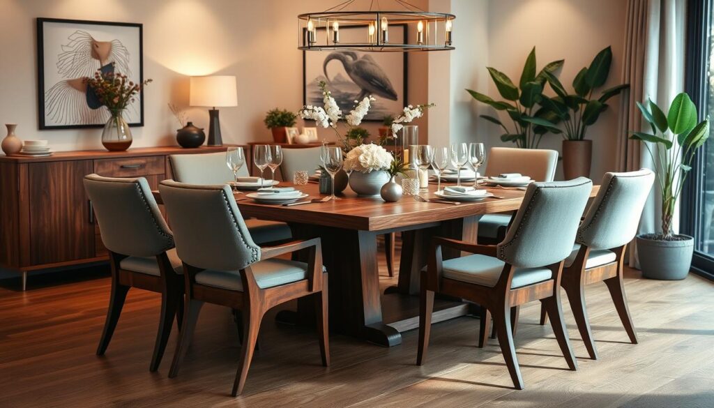 walnut dining room sets with captain chairs