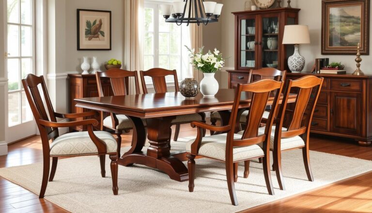 walnut dining room sets with captain chairs