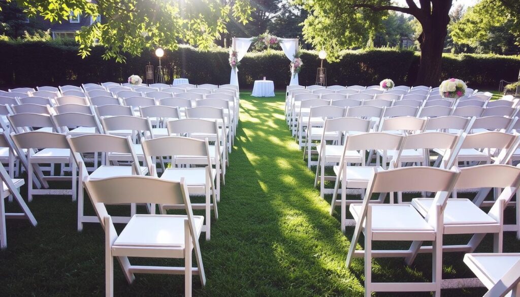 white folding chairs