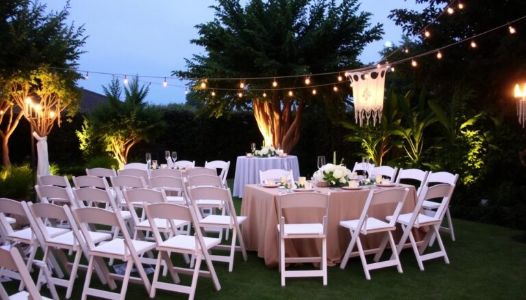 white folding chairs