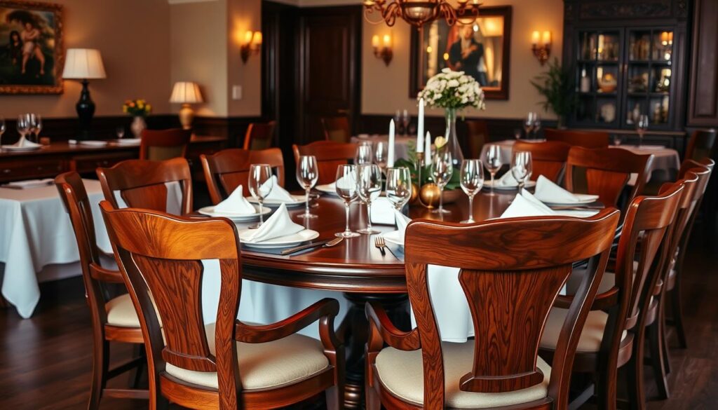 wooden banquet chairs