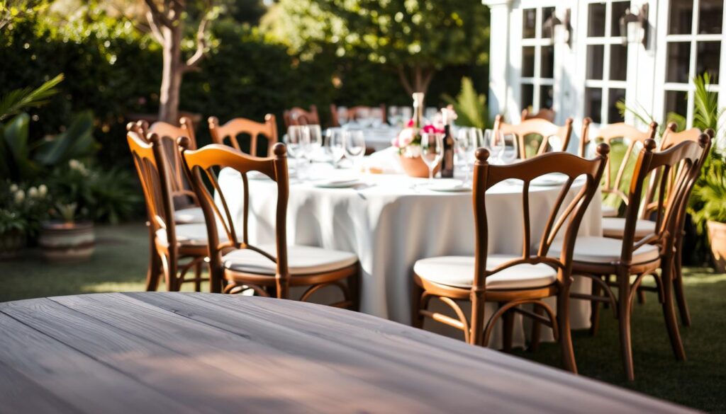 wooden banquet chairs