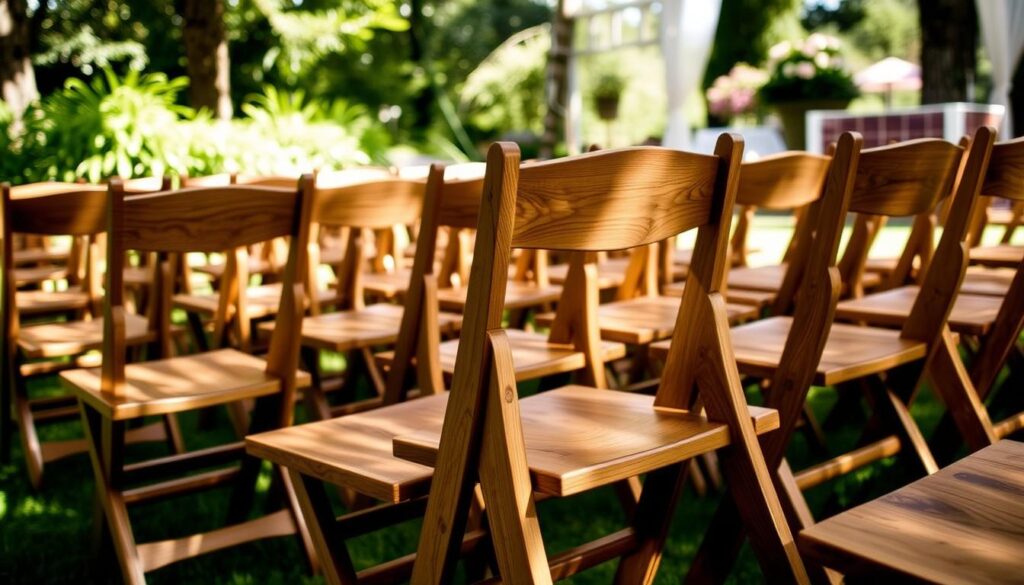 wooden event chairs