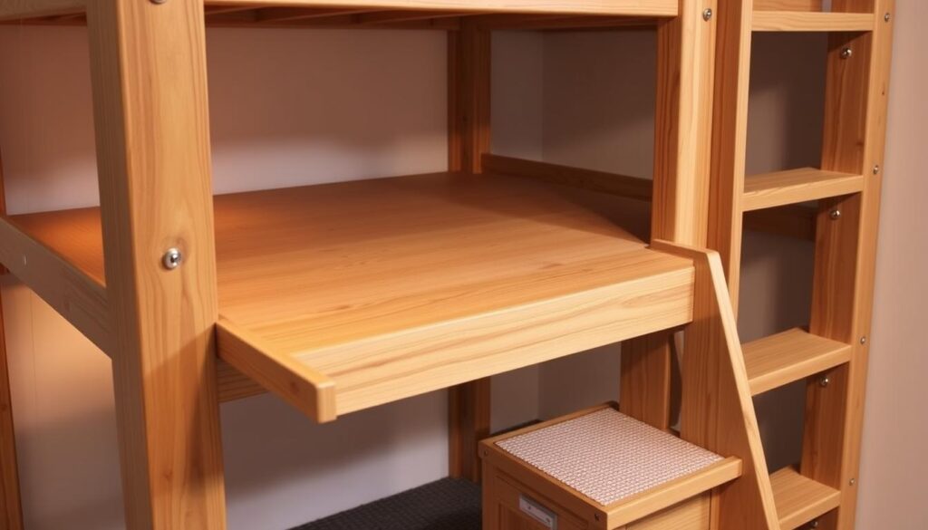 bunk bed desk with stairs