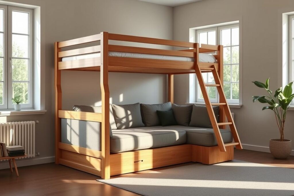 bunk bed with sofa