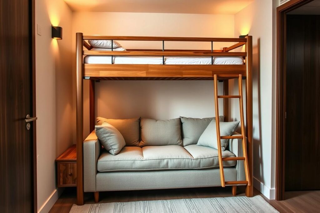 bunk bed with sofa for small spaces