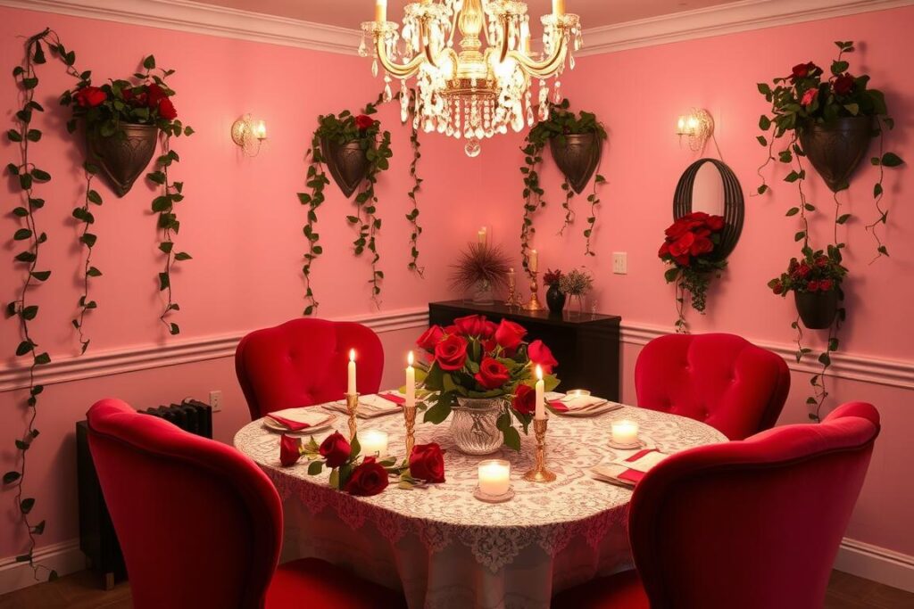 heart-shaped dining room decor