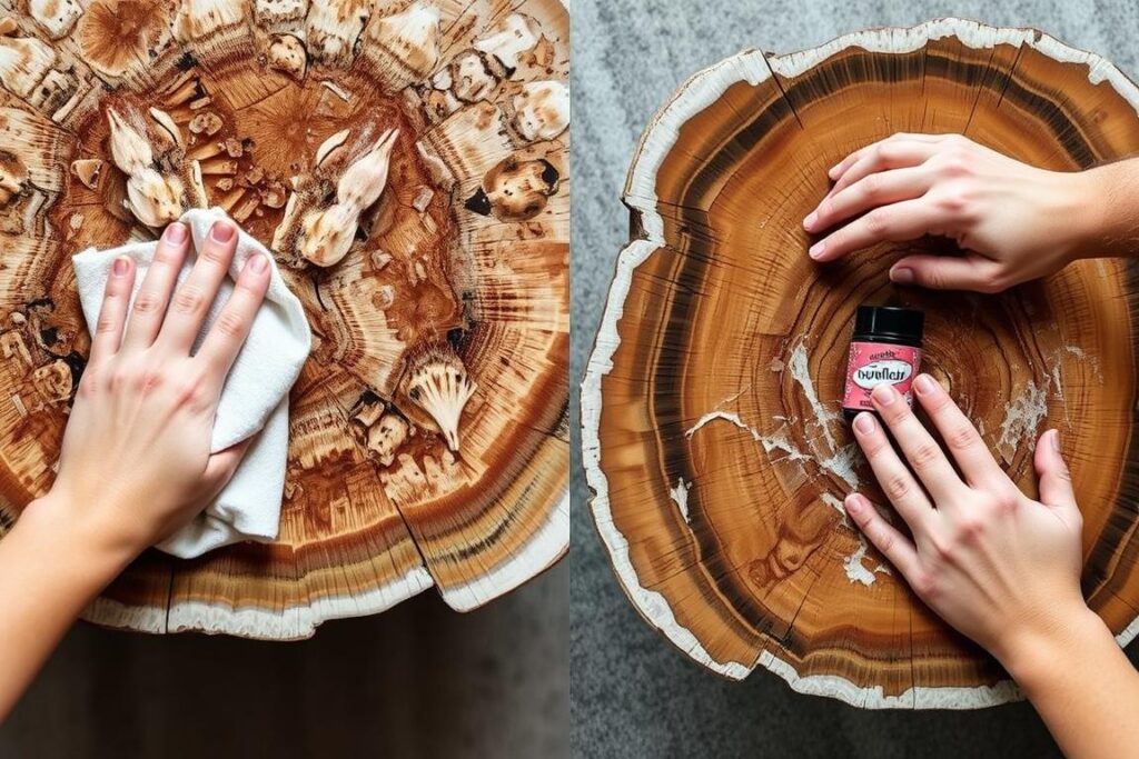 petrified wood coffee table maintenance