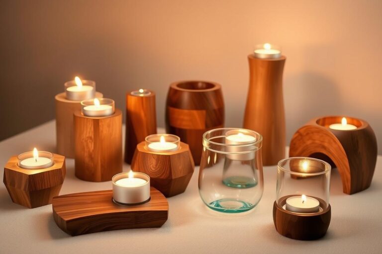 wooden candle holders