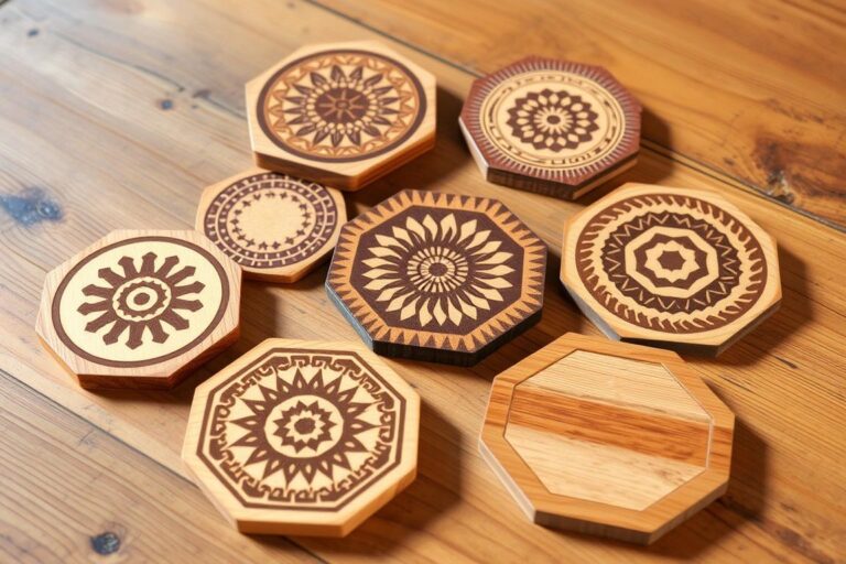 wooden drink coasters