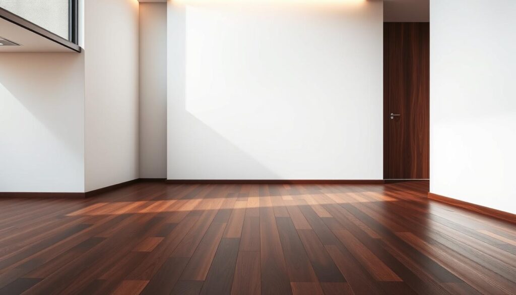 dark floor and light wall color contrast