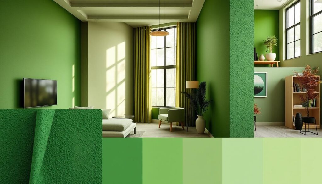 green paint tones for modern small interiors